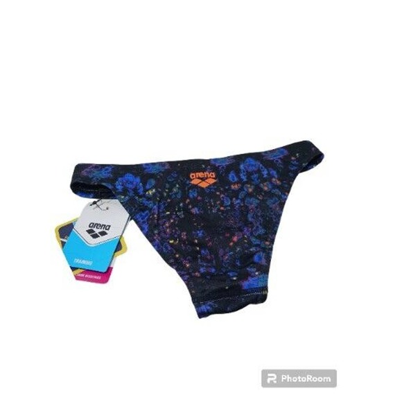 Women's Arena Training BIKINI BOTTOM Swimming Size 26 Tie Dye Purple Mango NEW - Picture 11 of 12
